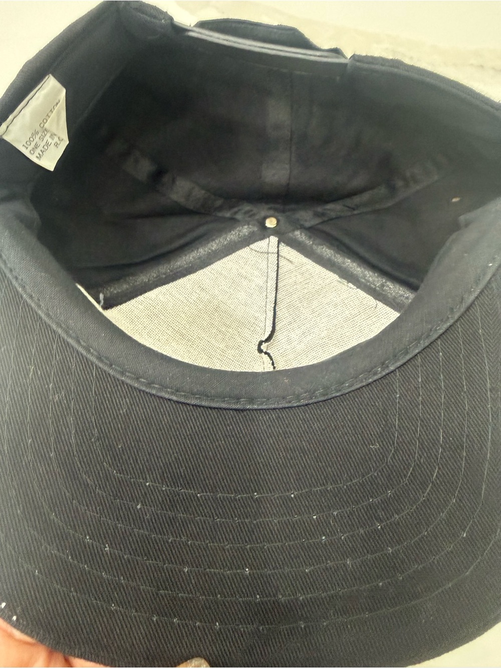 Vintage Gold’s Gym Red Corduroy and Black Cotton Rhinestoned Baseball Cap - Picture 7 of 7